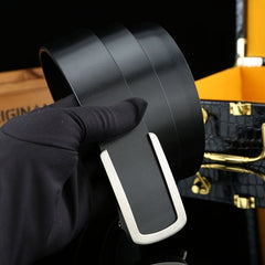 Men's Durable Cowhide Belt with Stainless Steel Buckle