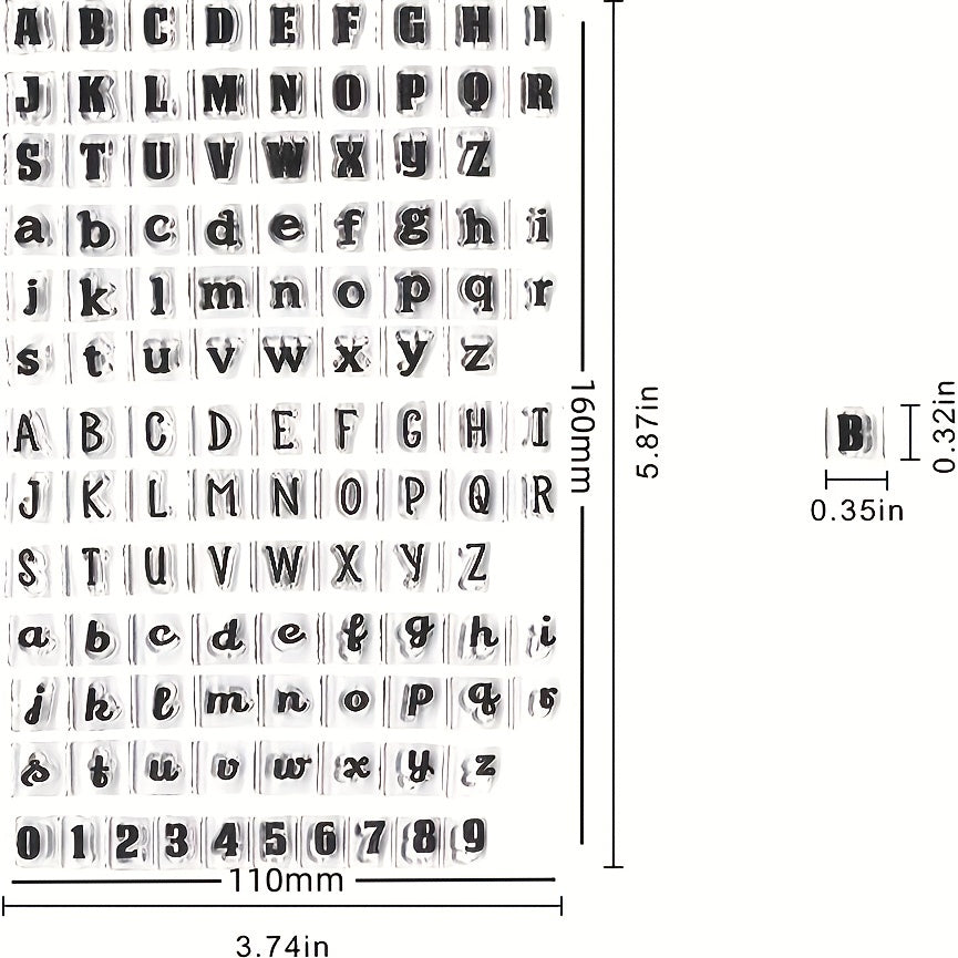 Alphabet Clear Stamps DIY Scrapbook Seal Capital Lower Case Numbers Month Year