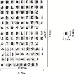 Alphabet Clear Stamps DIY Scrapbook Seal Capital Lower Case Numbers Month Year