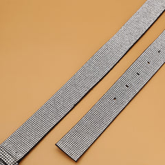 Faux Diamonds Leather Belt Vintage Pin Buckle Men