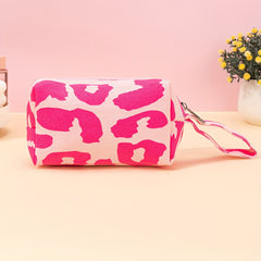 Pink Leopard Print Makeup Bag Cosmetic Bag For Women