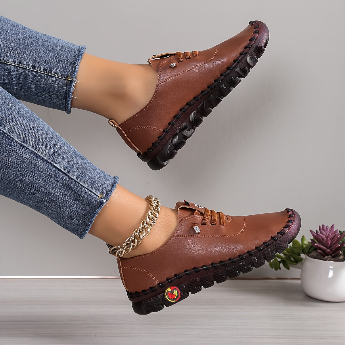 Women's Flat Sneakers Casual Lace Up Low Top Shoes