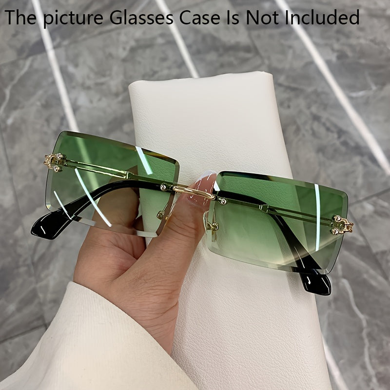 Vintage Rimless Gradient Sunglasses Male Female Eyewear Shades Sun Glasses