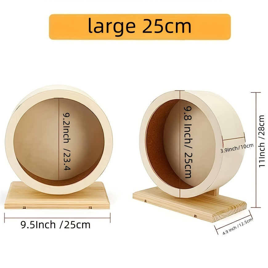 Quiet Wooden Hamster Wheel for Small Pets