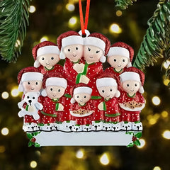 Family Matching Christmas Ornaments DIY Resin Holiday Decorations with Blessings