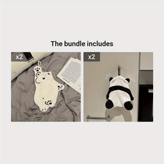 Panda Polar Bear Hand Towel Quick Dry with Loop