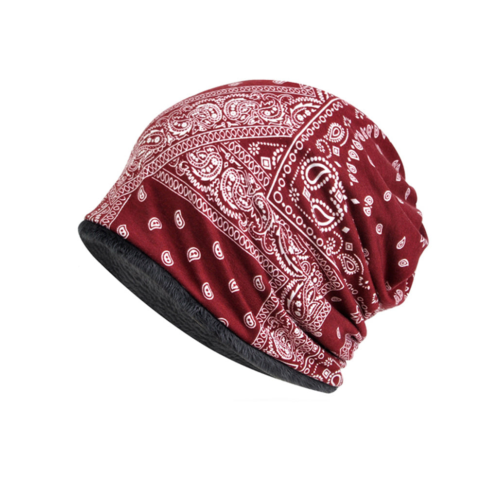Vintage Bohemian Style Fleece Knitted Hat & Scarf Set