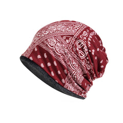 Vintage Bohemian Style Fleece Knitted Hat & Scarf Set