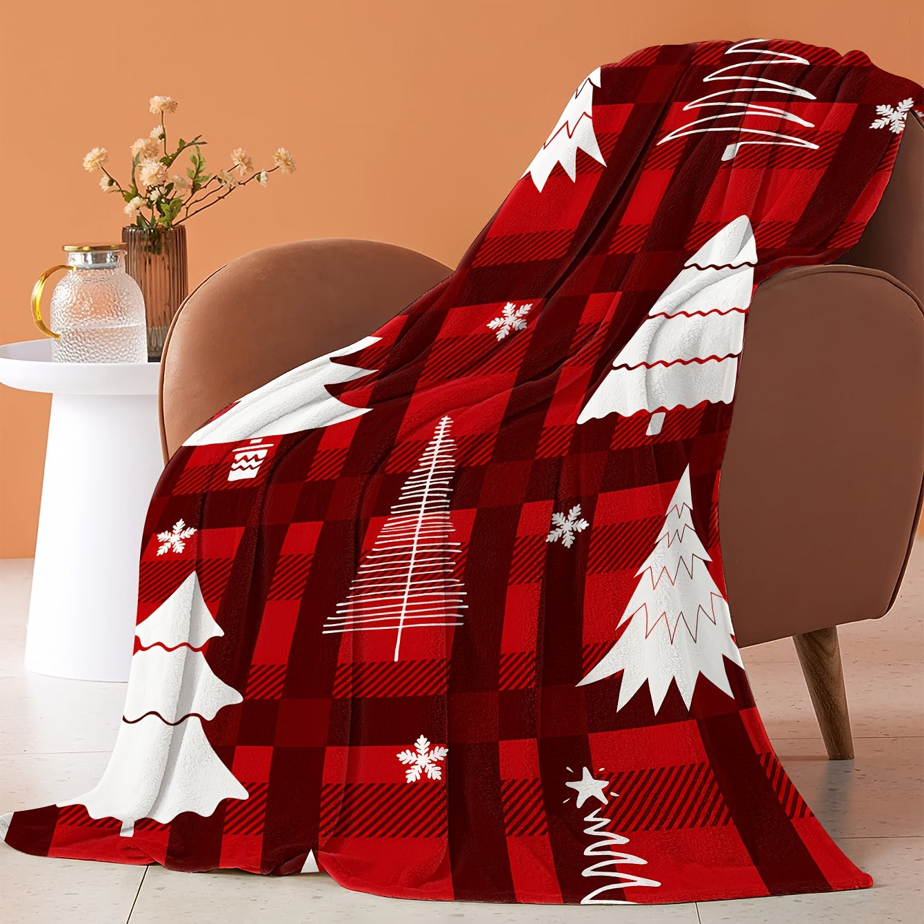 Winter Warm Christmas Flannel Blanket Cozy Soft Throw Blanket