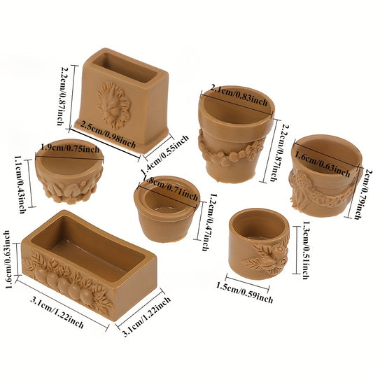 7pcs Bonsai Flower Pot Set Fairy Garden Decor