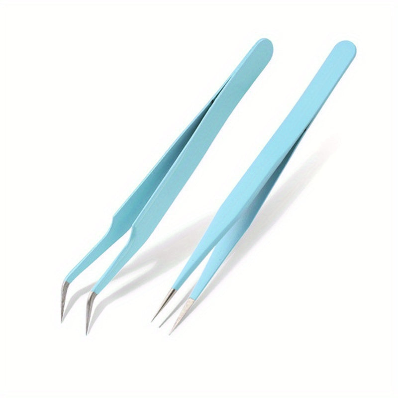 2pcs Colorful Tweezers Set with Bag