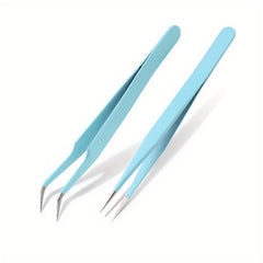 2pcs Colorful Tweezers Set with Bag