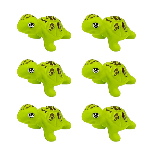 6pcs Turtle Building Block Accessories Dark & Light Green