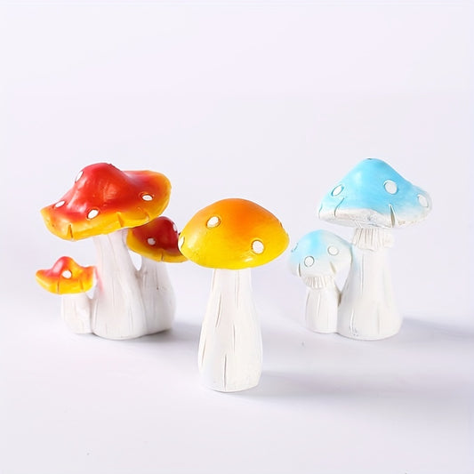 3pcs Mushrooms Micro Landscape Decorations DIY Sand Table Creations