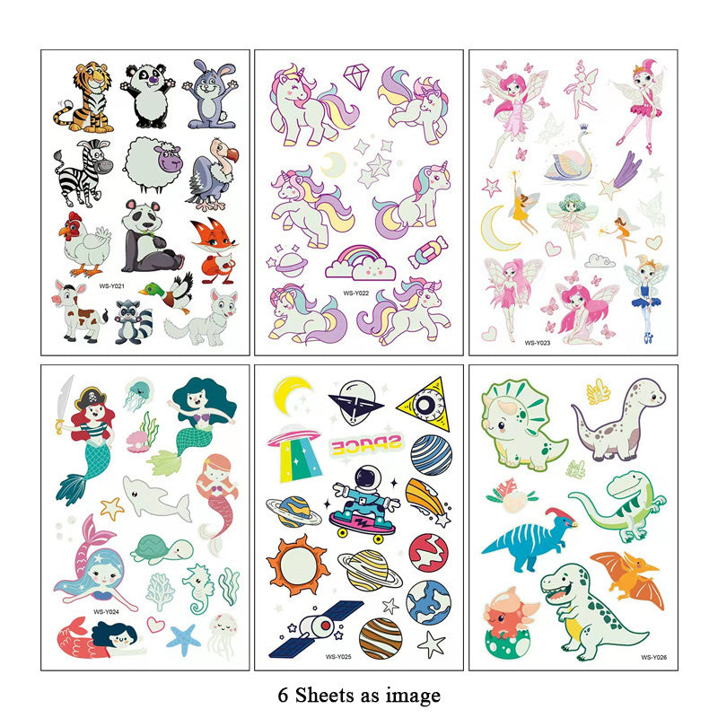 Luminous Herbal Tattoo Stickers Unicorn Dinosaur