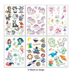 Luminous Herbal Tattoo Stickers Unicorn Dinosaur