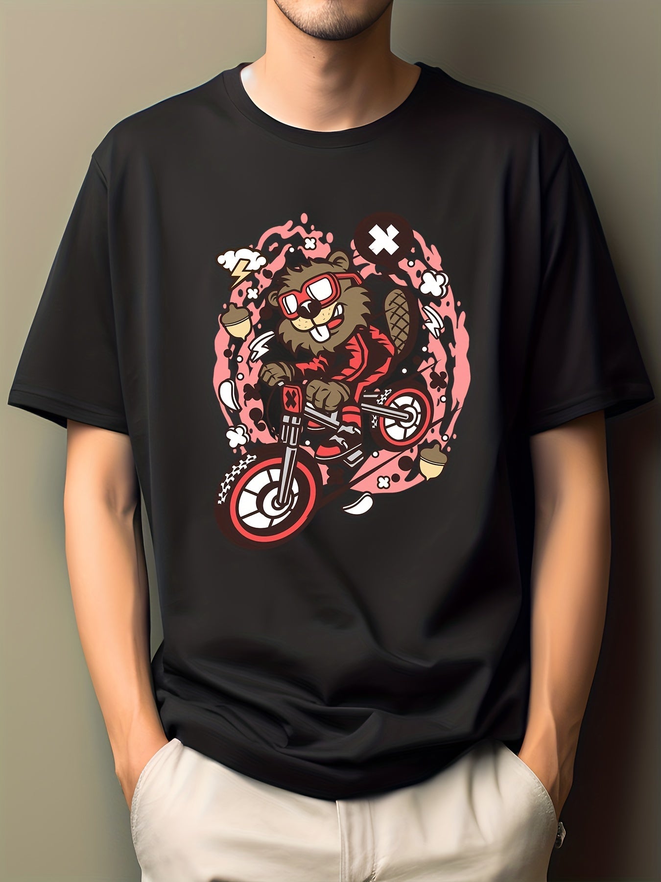Men's Hip Pop Squirrel Print Tee
