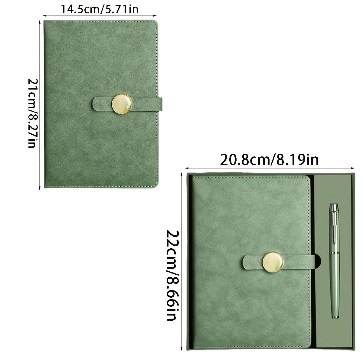 Red Green Faux Leather A5 Notebook Set Floral Pattern