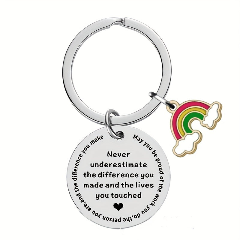 Stylish Metal Key Chain Pendant Gift for Teachers Colleagues Coworkers