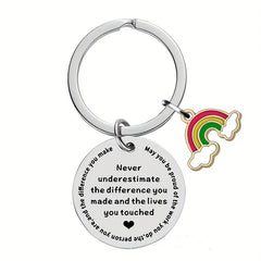 Stylish Metal Key Chain Pendant Gift for Teachers Colleagues Coworkers