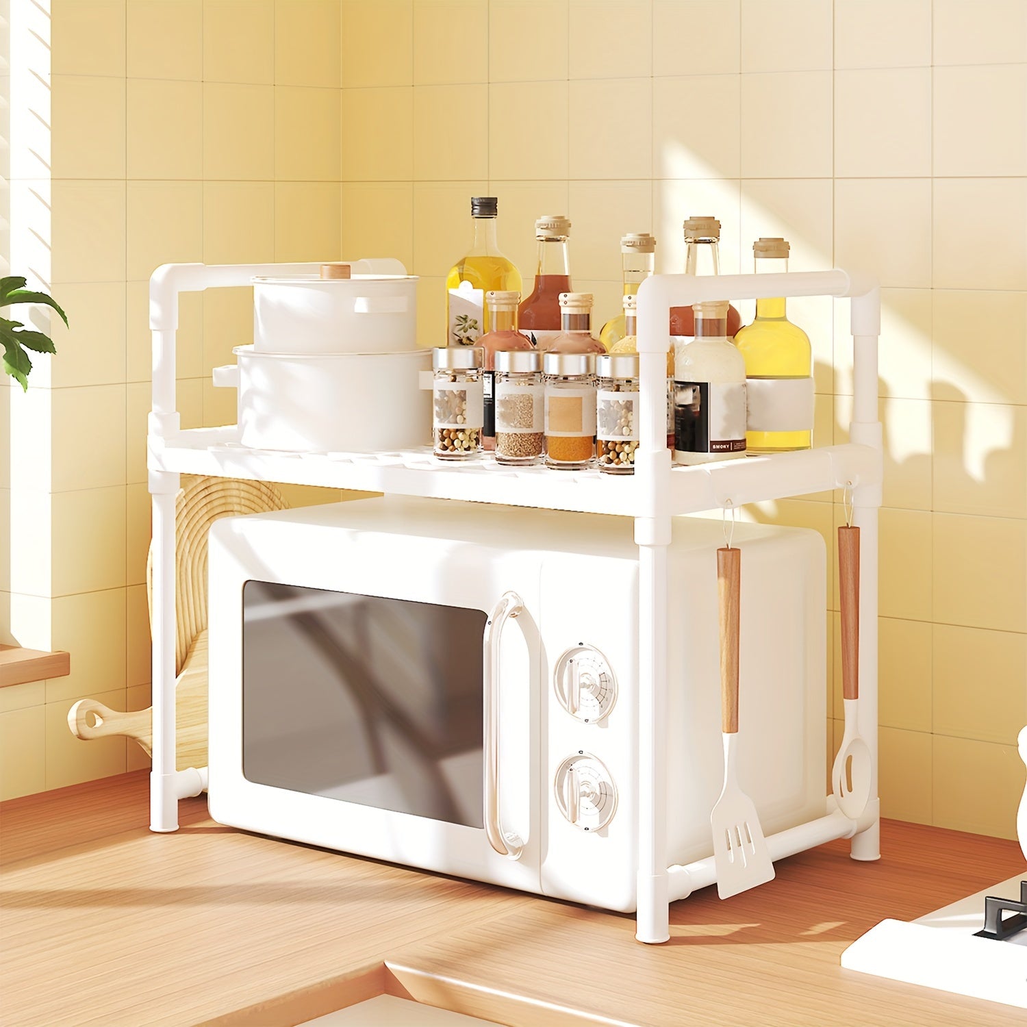 2 Layer Kitchen Storage Rack for Spices and Supplies