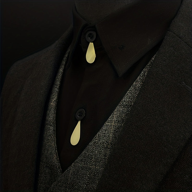Geometric Tie Clip Shirt Decoration Suit Clip Brooch For Men