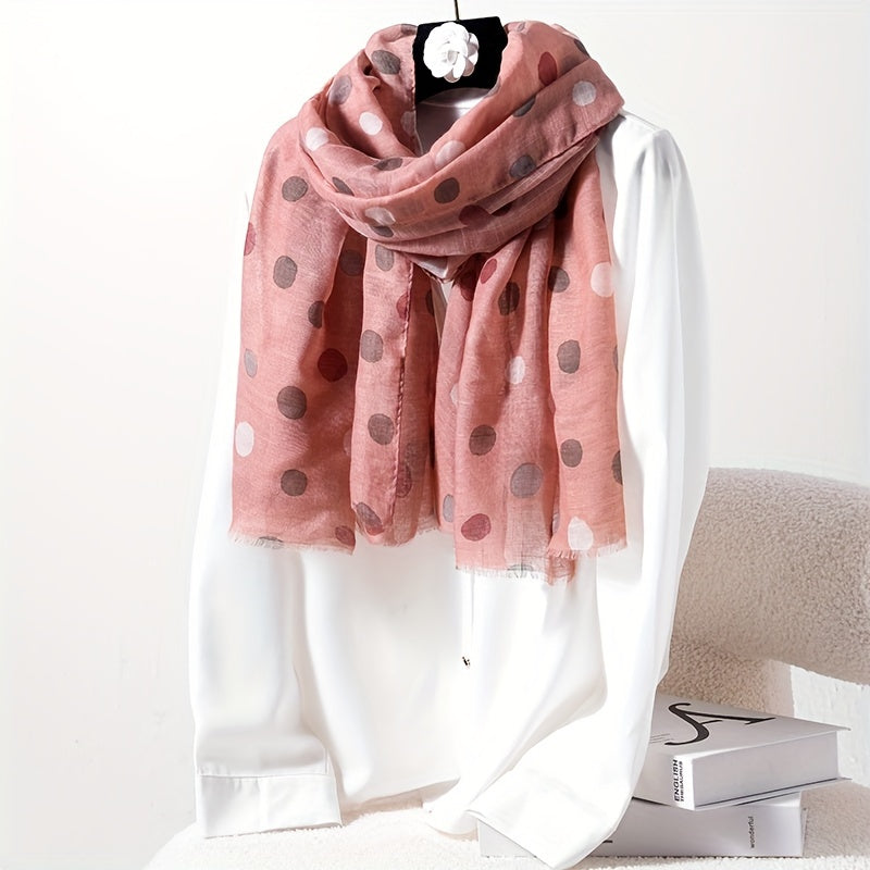 Boho Polka Dots Scarf Breathable Tassel Headscarf