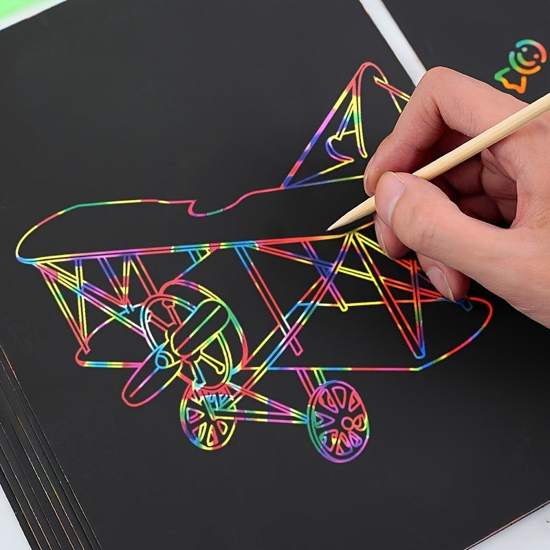 5pcs Scratch Pen Bamboo Tip Scratch Crayon Hand Painting