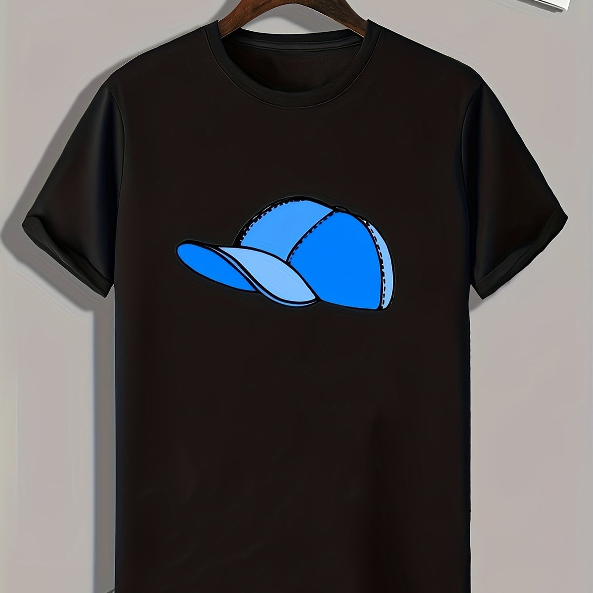Hat Pattern Print Men's Sports T-shirt for Fitness Activities