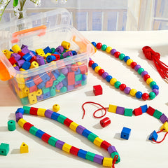 100pcs Colorful Tie Bead Set for Youngsters Shape & Classification