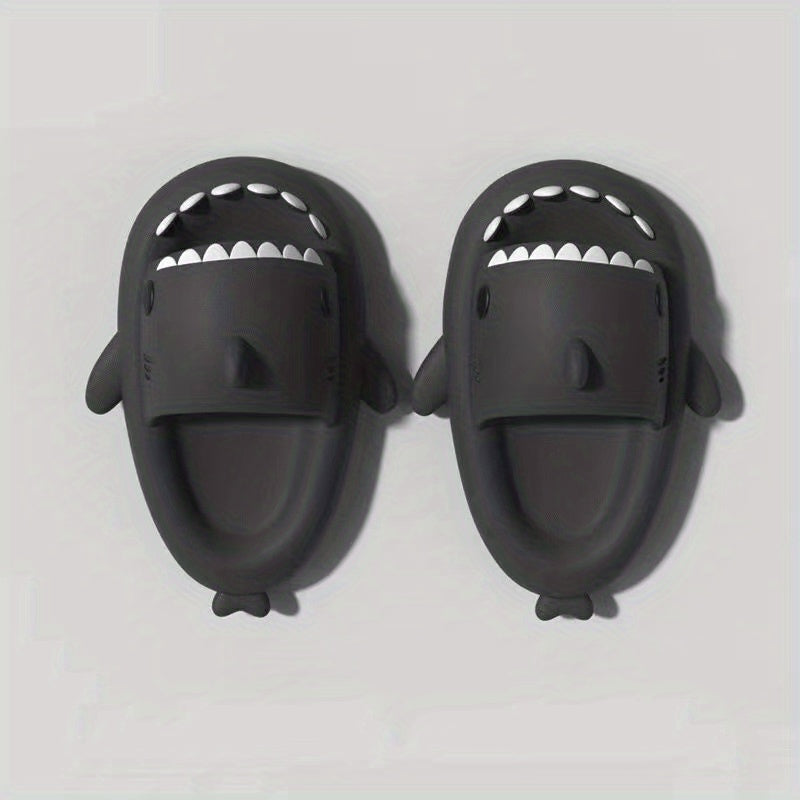 Funny Cartoon Shark Slippers Open Toe Solid Quick Drying Slide Sandals
