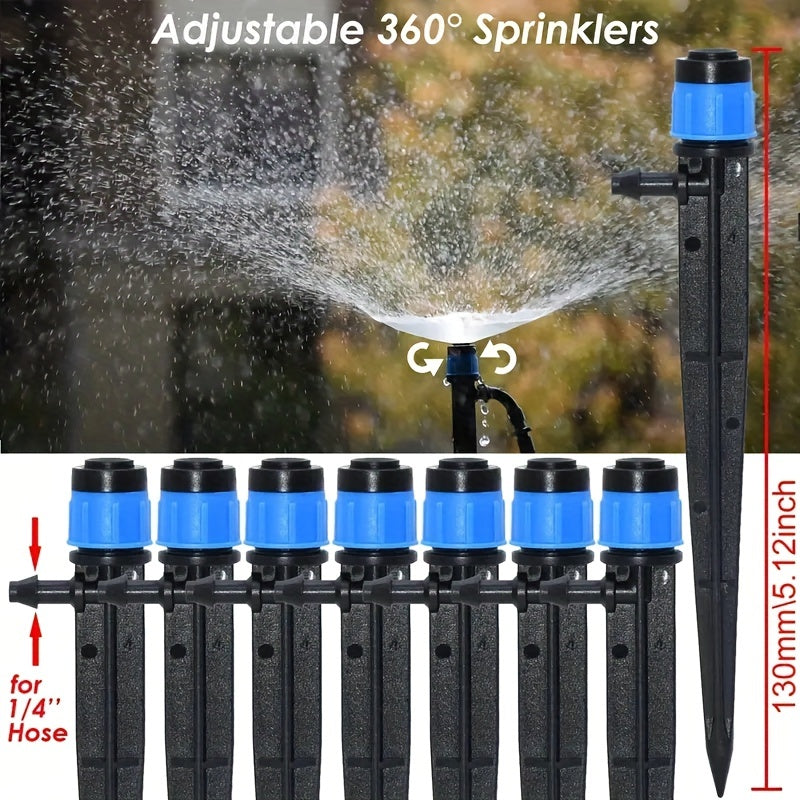 20pcs 360&deg; Sprinkler Nozzles Greenhouse Watering 4.7mm Hose Connecto