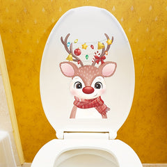 Christmas Toilet Sticker Snowman Reindeer Wall Sticker Switch Decor