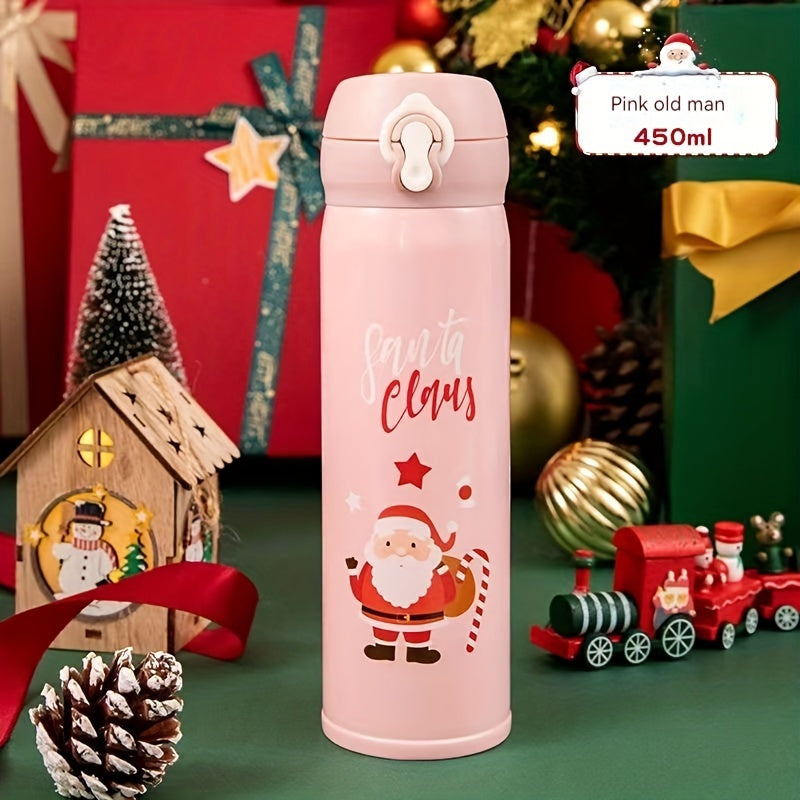 Christmas Printed Stainless Steel Water Cup Leakproof Travel Insulation Cup