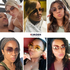 Vintage Square Sunglasses Women Stylish Rimless Oversized Sun Protection
