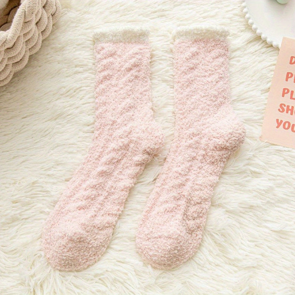 Fuzzy Floor Socks Warm Mid Tube Women's Stockings