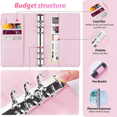 A6 Budget Book Set - PU Leather Binder Cover, Budget Sheets, Stickers