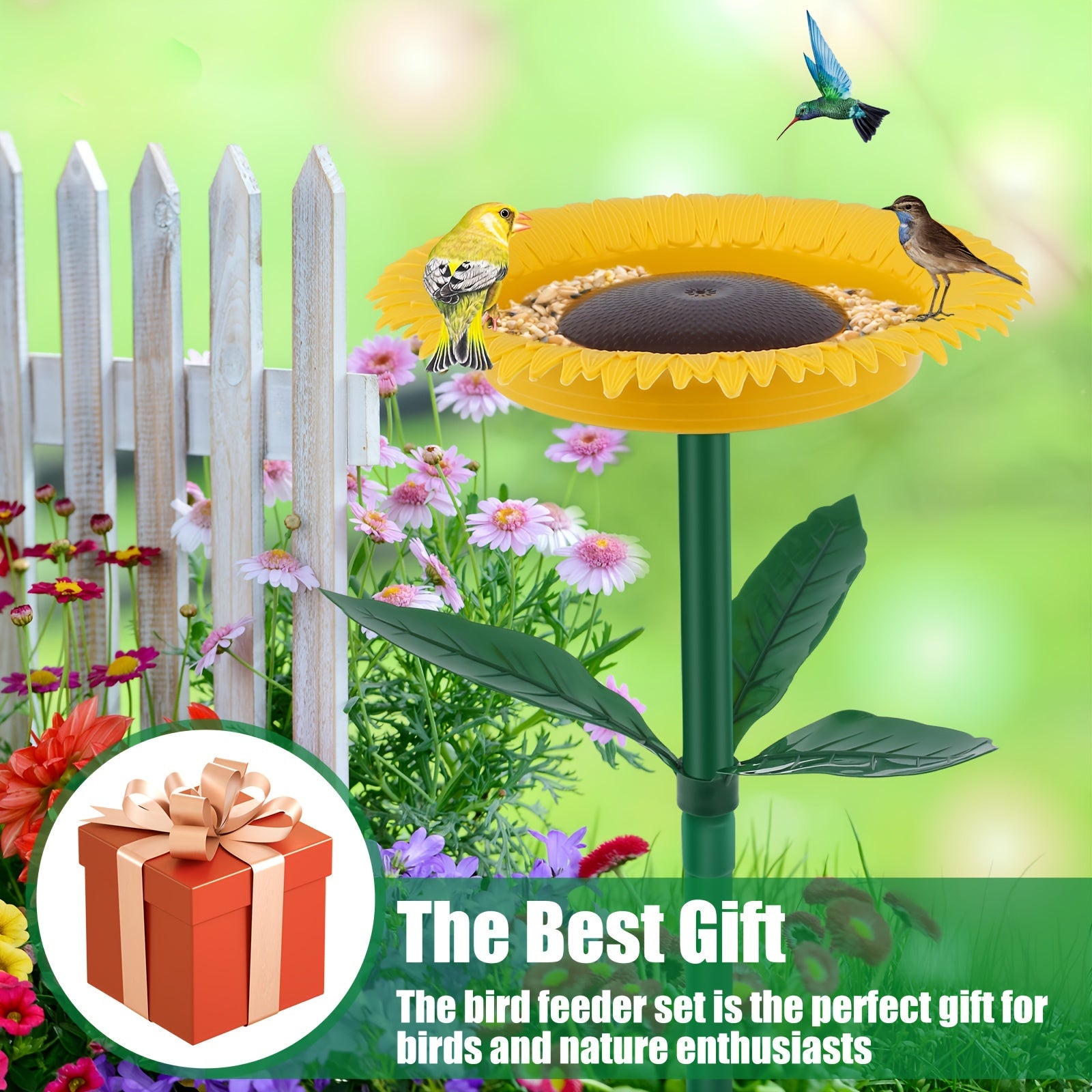 Sunflower Bird Feeder Outdoor Bird Bath Feeders Flower Shape Bird Feeding Tray