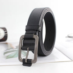 Unisex Vintage Gray Buckle PU Belt Casual Jeans Belt