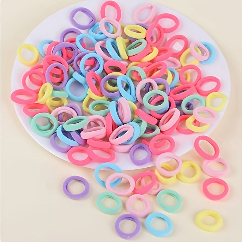100pcs Girls Rubber Bands Elastic Hair Rope Hair Ring