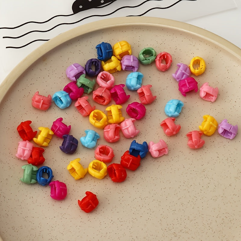 100pcs Colorful Flowers Claw Clips Hair Accessories for Toddler Girls