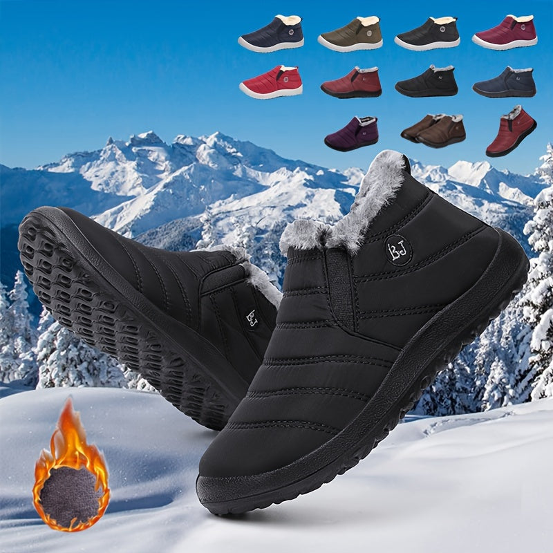 Warm Plush Lined Snow Boots Lightweight Non Slip Ankle Boots