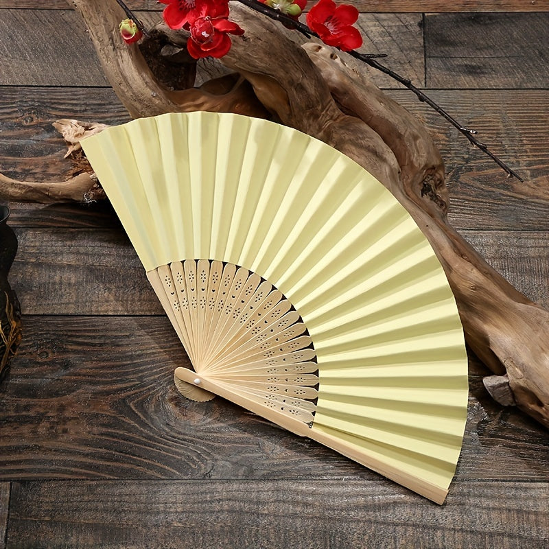 DIY Bamboo Fan Plain Foldable Paper Cover