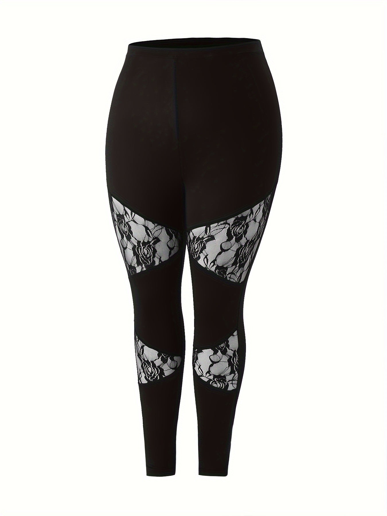  Solid Lace High Rise Leggings
