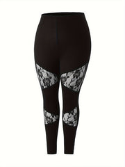  Solid Lace High Rise Leggings