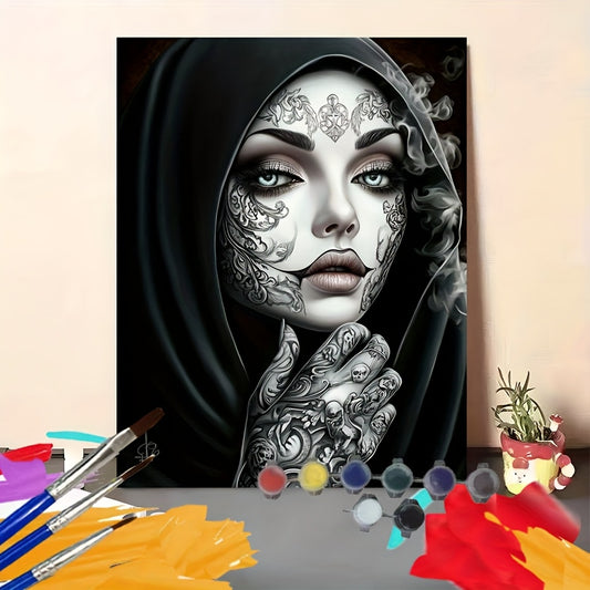 DIY Paint by Numbers Kit of the Dead Makeup for Beginners Hand Painted Craft