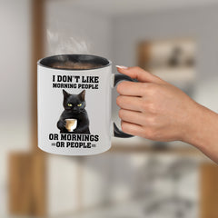 1pc Cat Pattern Ceramic Cup 11oz Wide Mouth Coffee Cup
