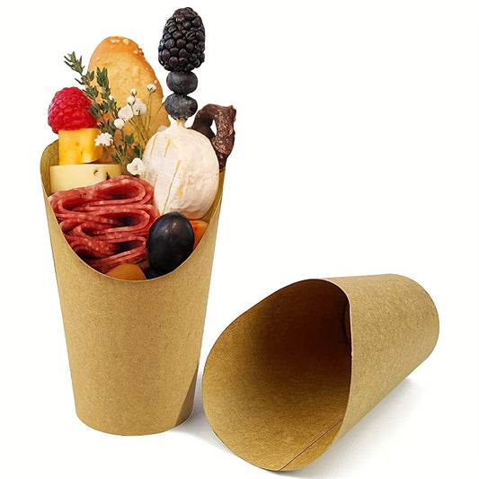 50pcs 14oz Disposable Paper Cup for French Fries, Home & Outdoor Use