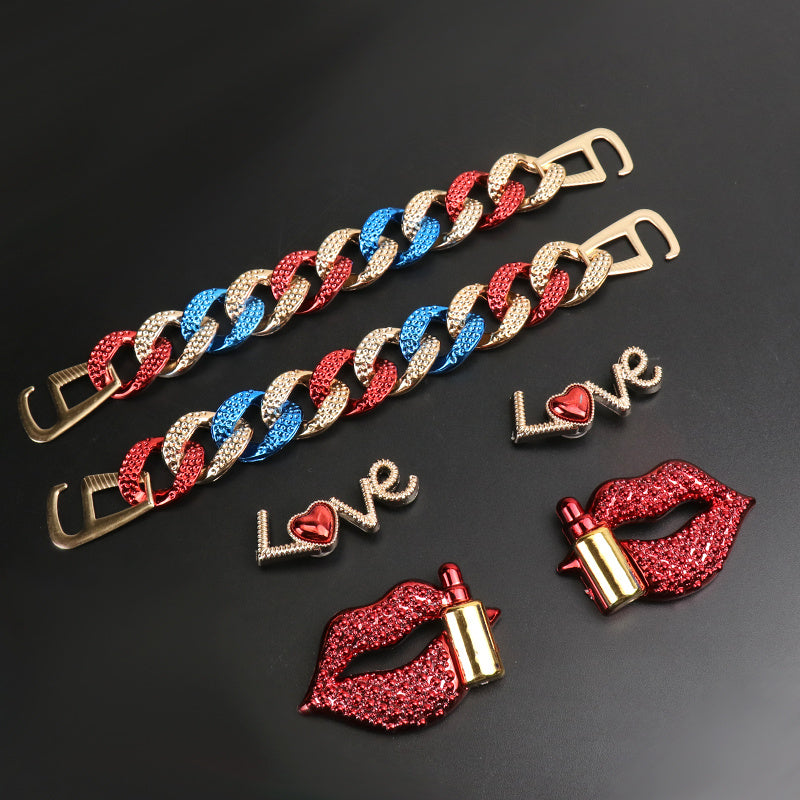 Red Bling Shoe Decorations Shoe Accessories
