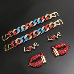 Red Bling Shoe Decorations Shoe Accessories